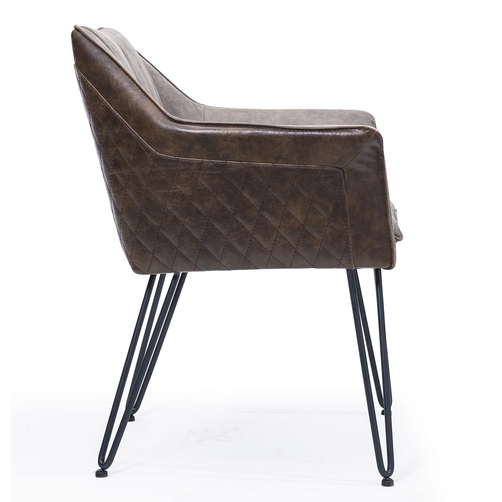 Modus Alabaster Hairpin Leg Arm Chair in Gray and Rustic BrownImage 3