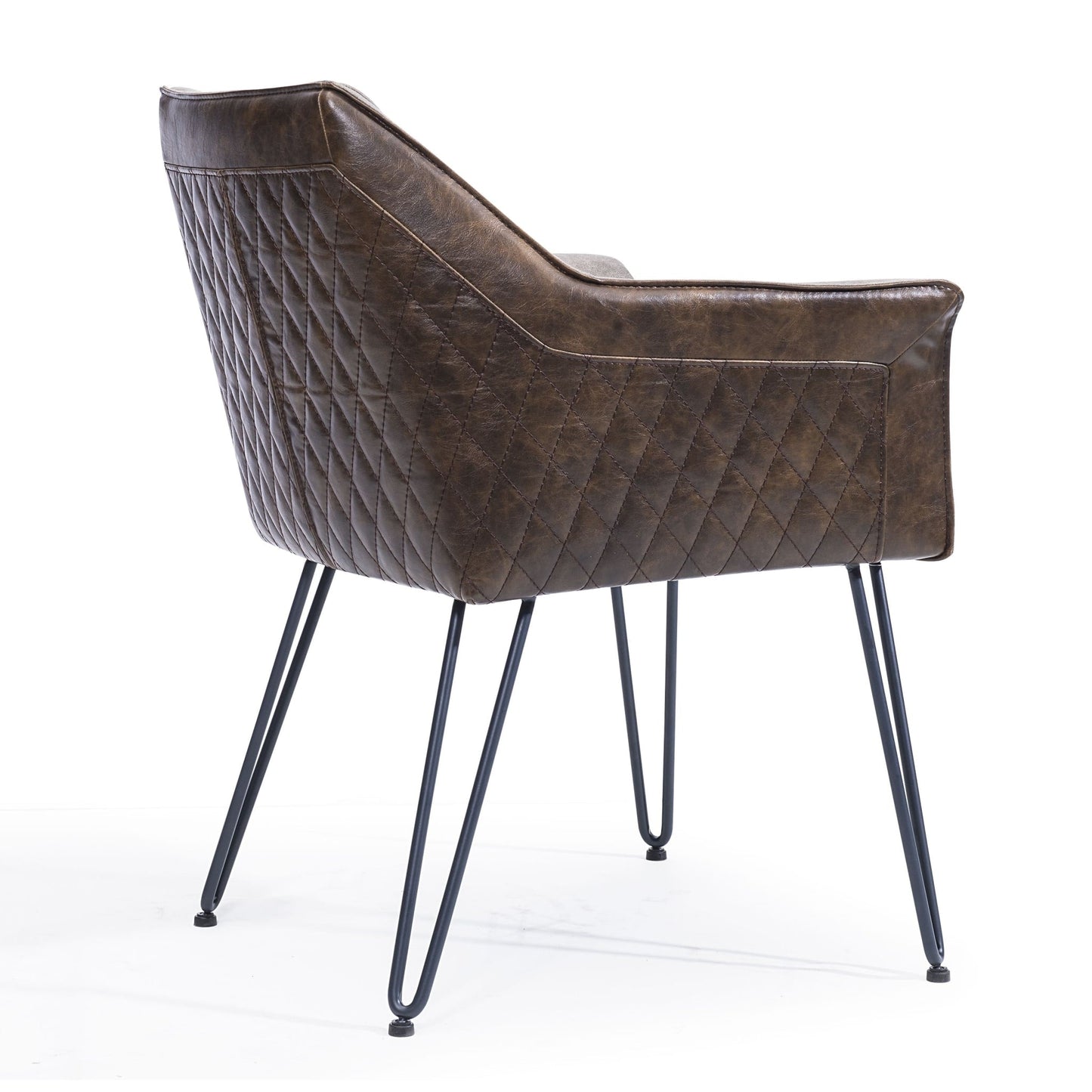 Modus Alabaster Hairpin Leg Arm Chair in Gray and Rustic BrownImage 4