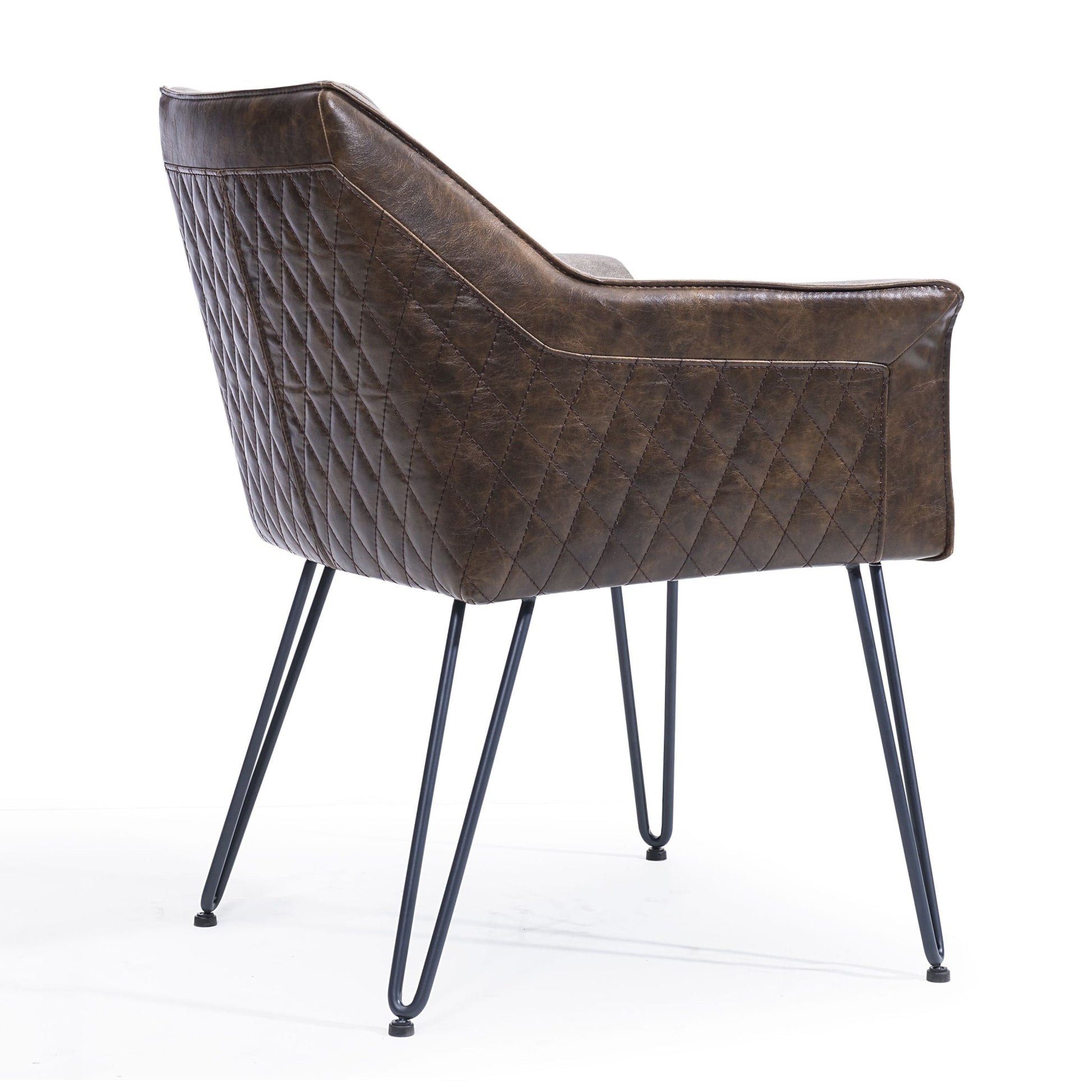 Modus Alabaster Hairpin Leg Arm Chair in Gray and Rustic BrownImage 4