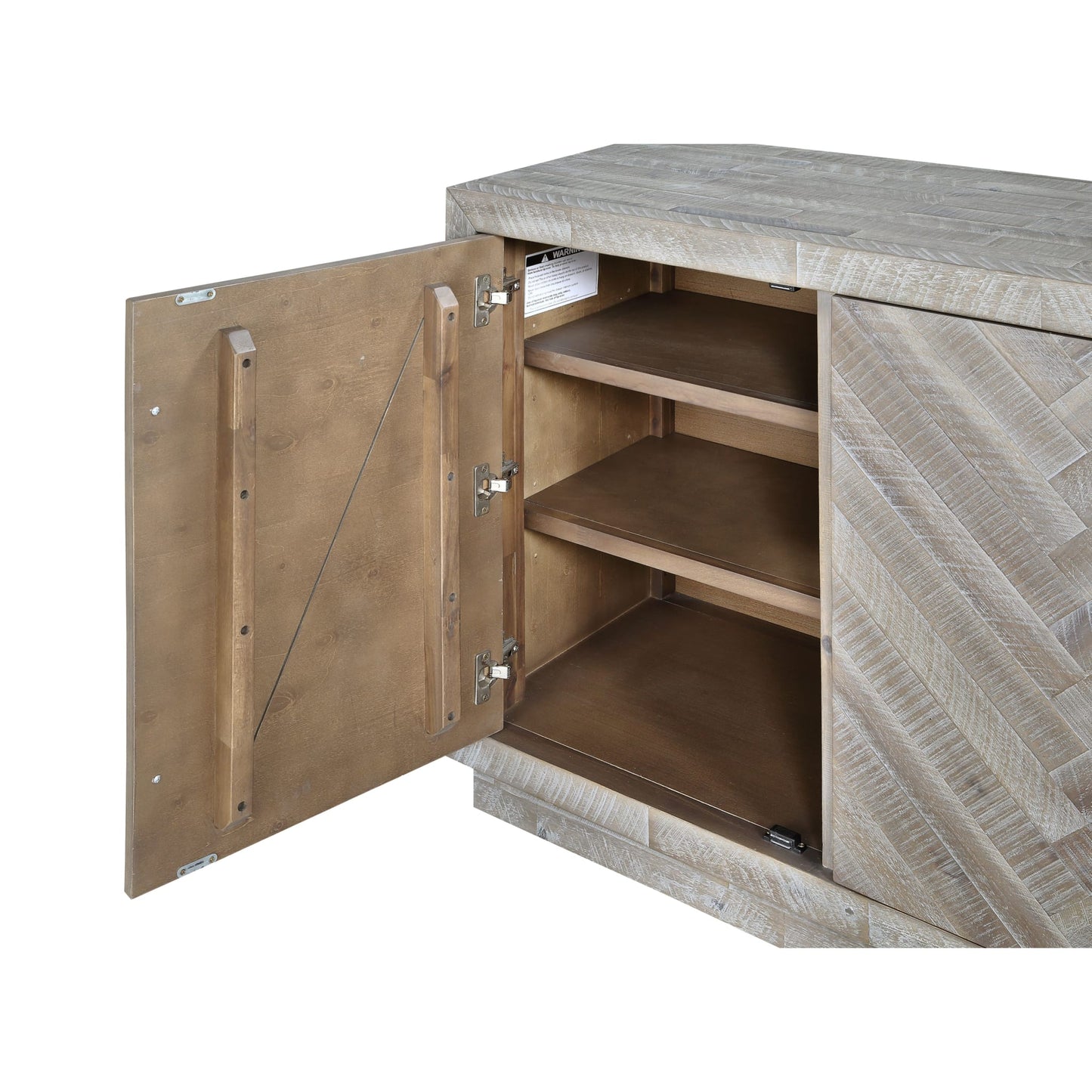 Modus Alexandra Solid Wood Three Door Sideboard in Rustic LatteImage 5