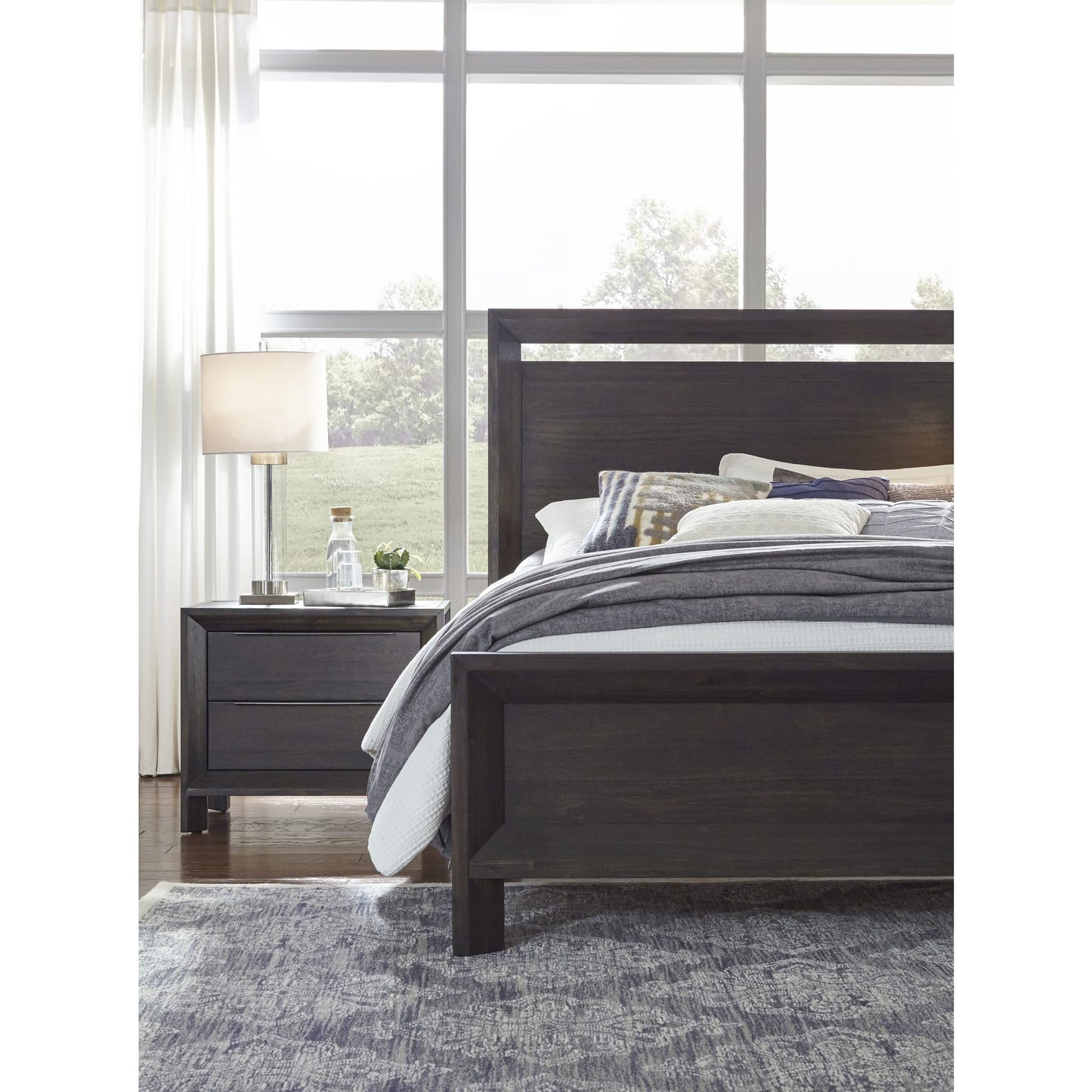 Modus Chloe Wood Panel Bed in Basalt GreyImage 2