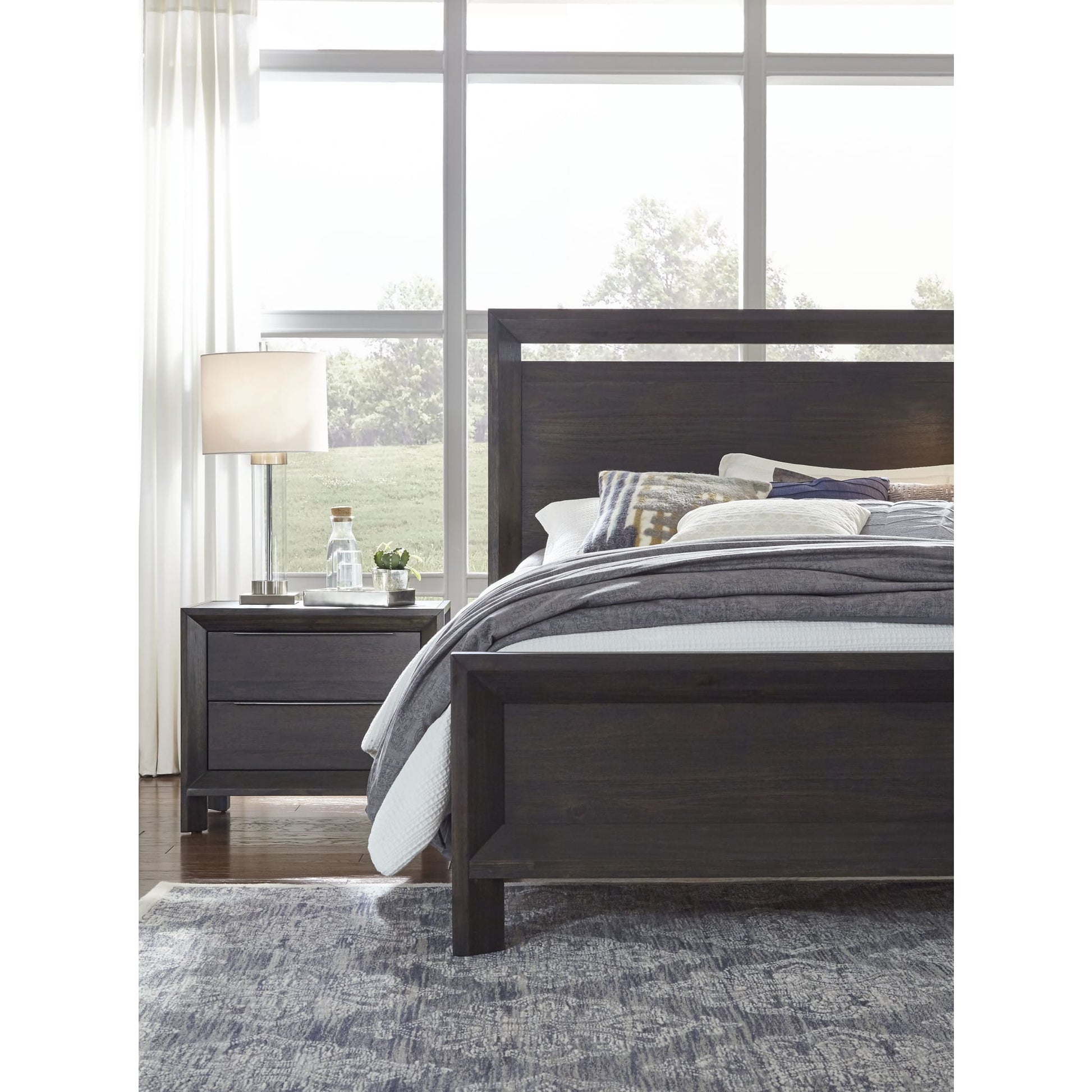 Modus Chloe Wood Panel Bed in Basalt GreyImage 2