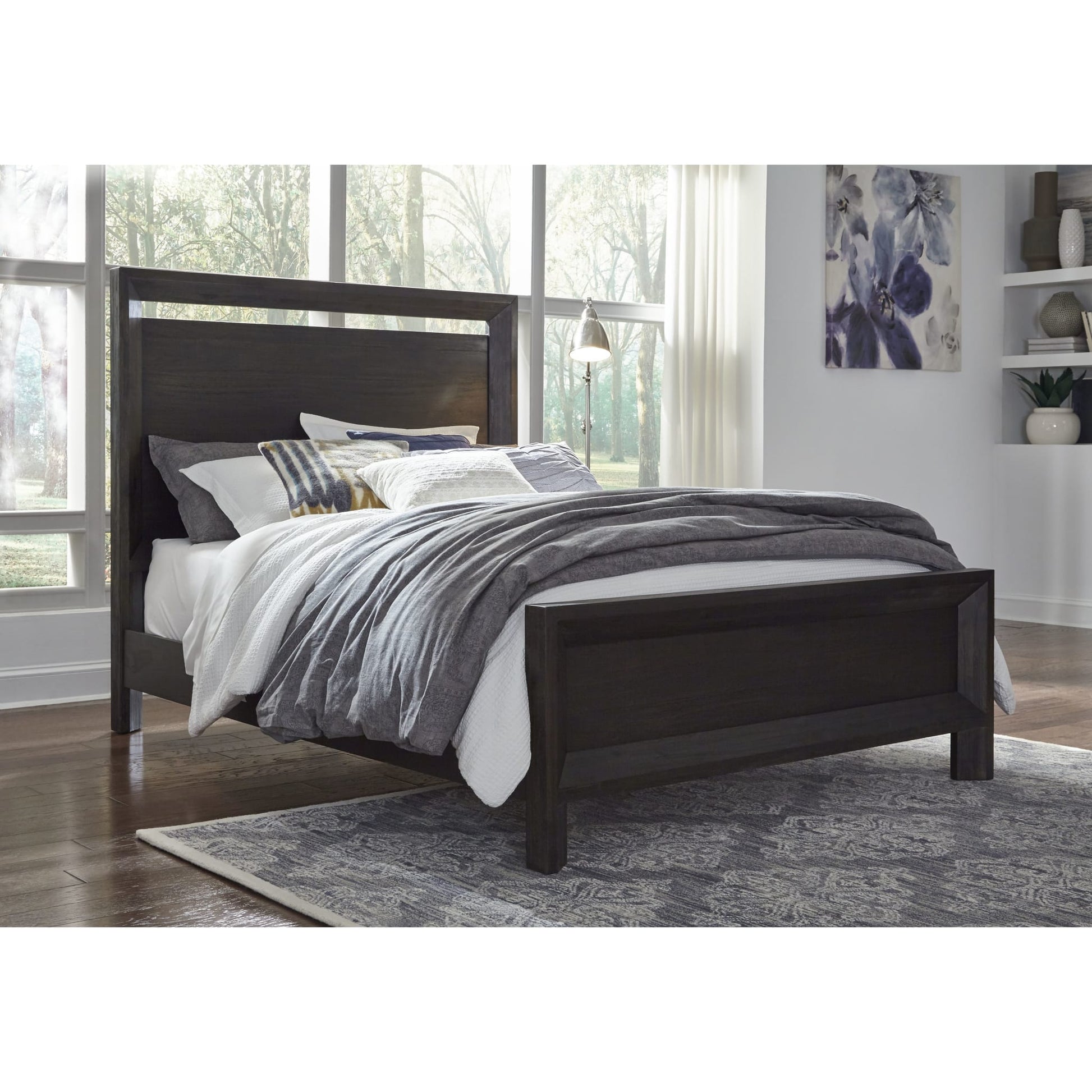 Modus Chloe Wood Panel Bed in Basalt GreyMain Image