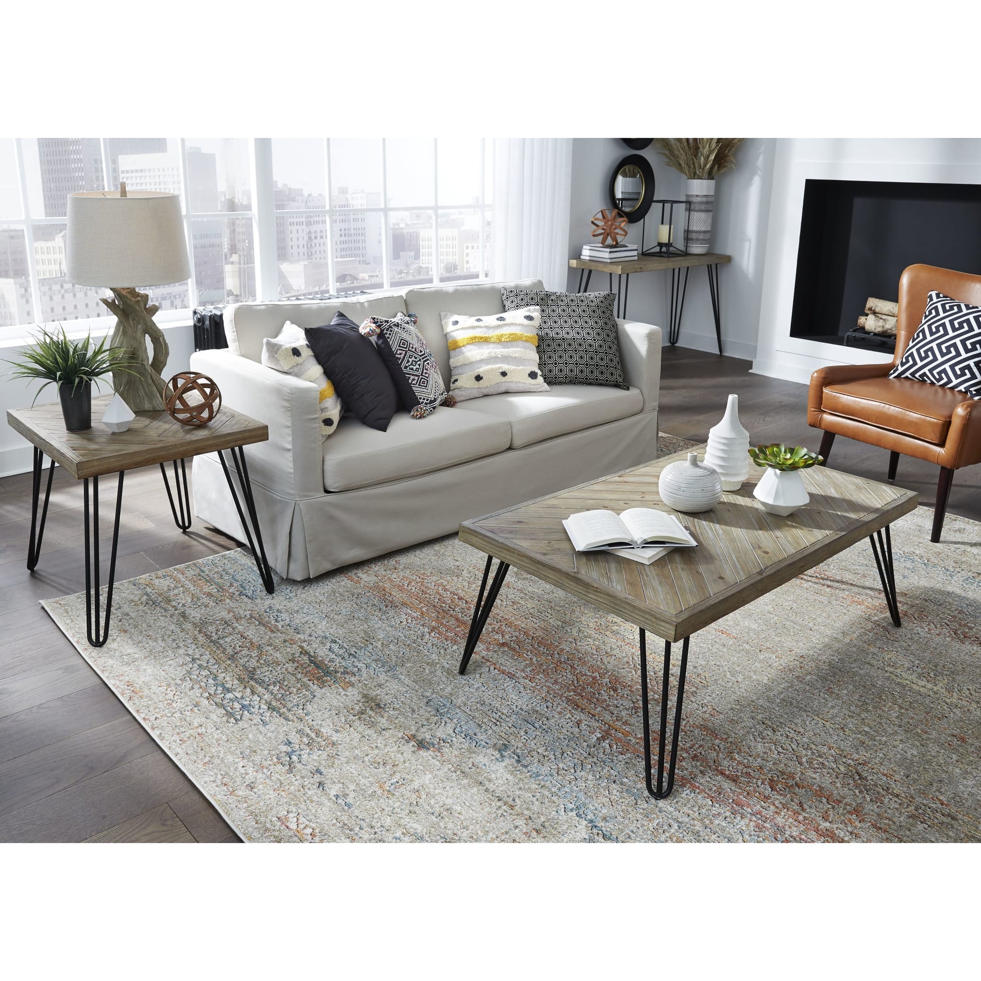 Modus Everson Solid Fir Console Table in Sand DollarImage 2