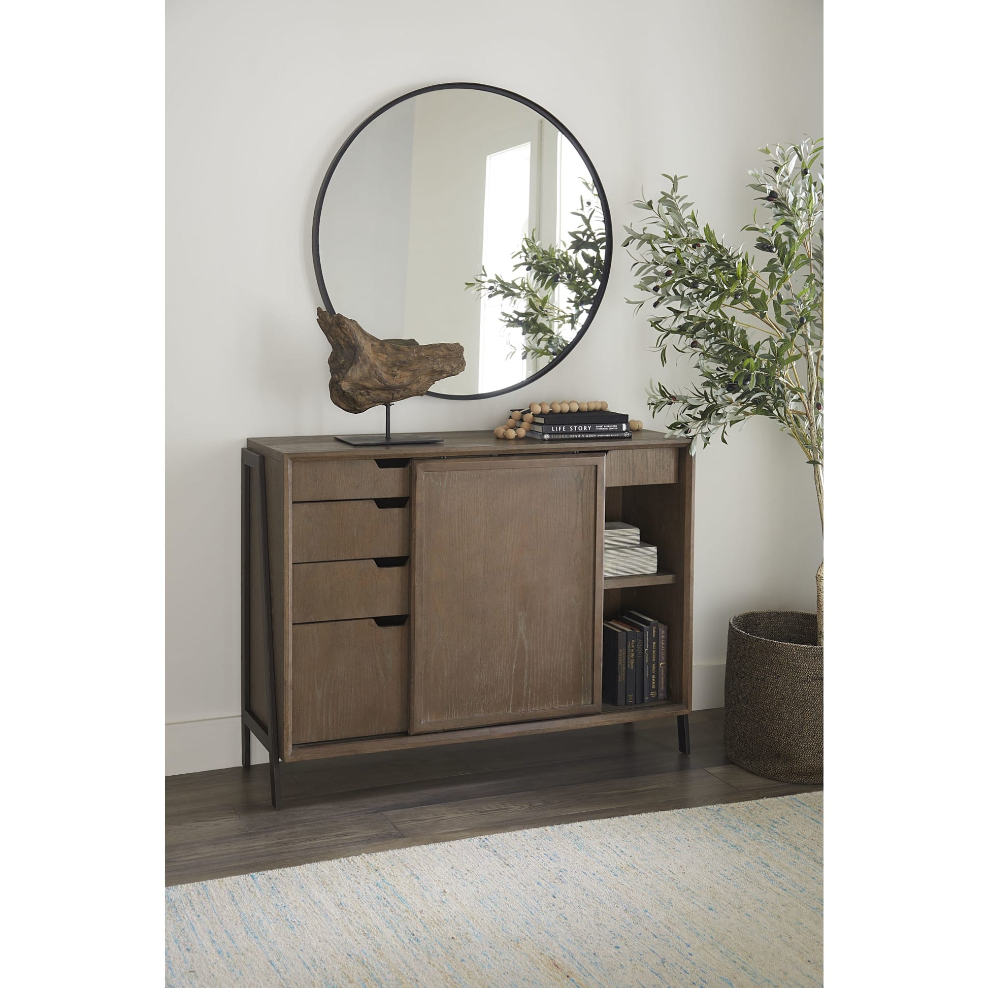 Modus Finch Wood and Metal Credenza in Buckwheat and Antique BronzeImage 1