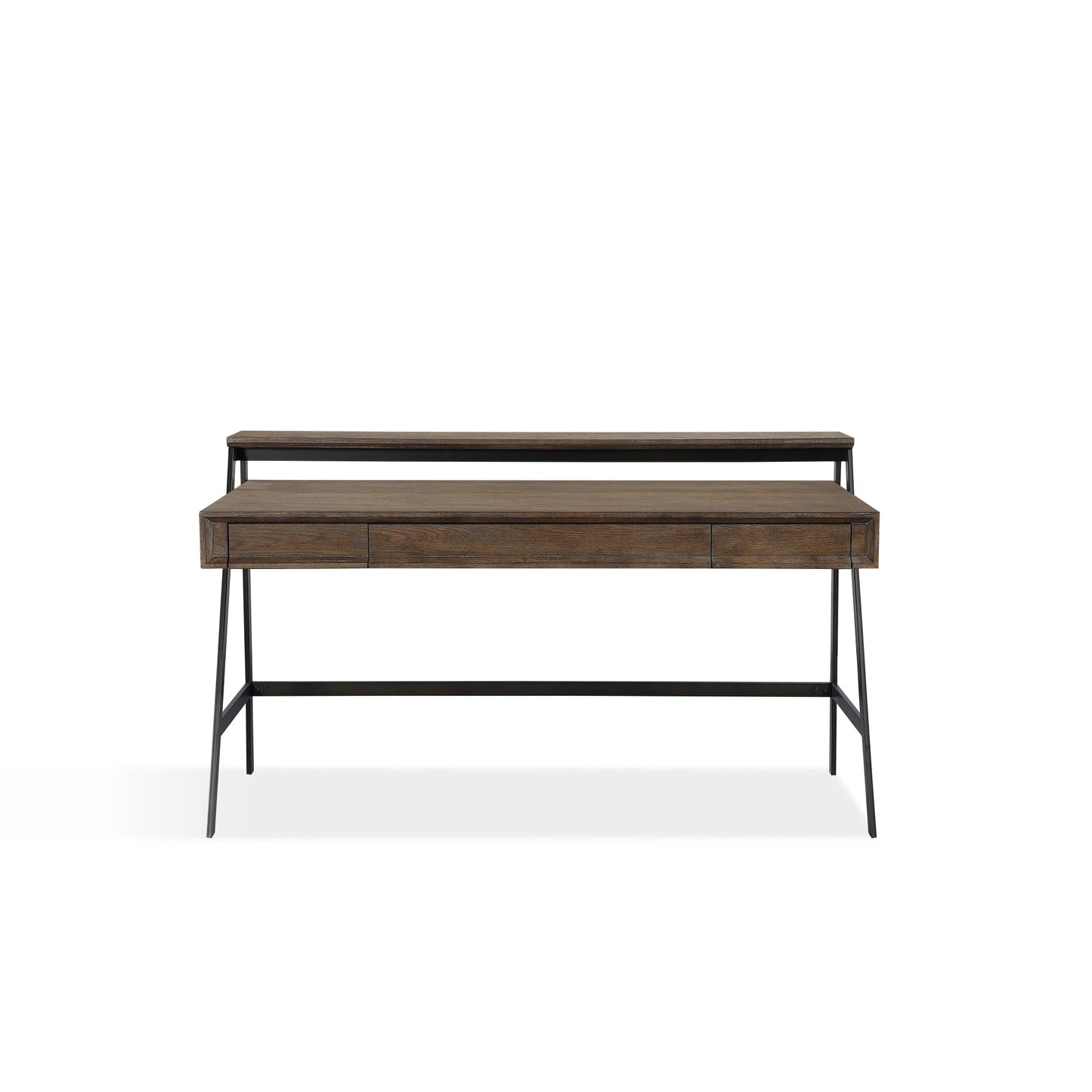 Modus Finch Wood and Metal Secretary Desk in Buckwheat and Antique BronzeImage 3