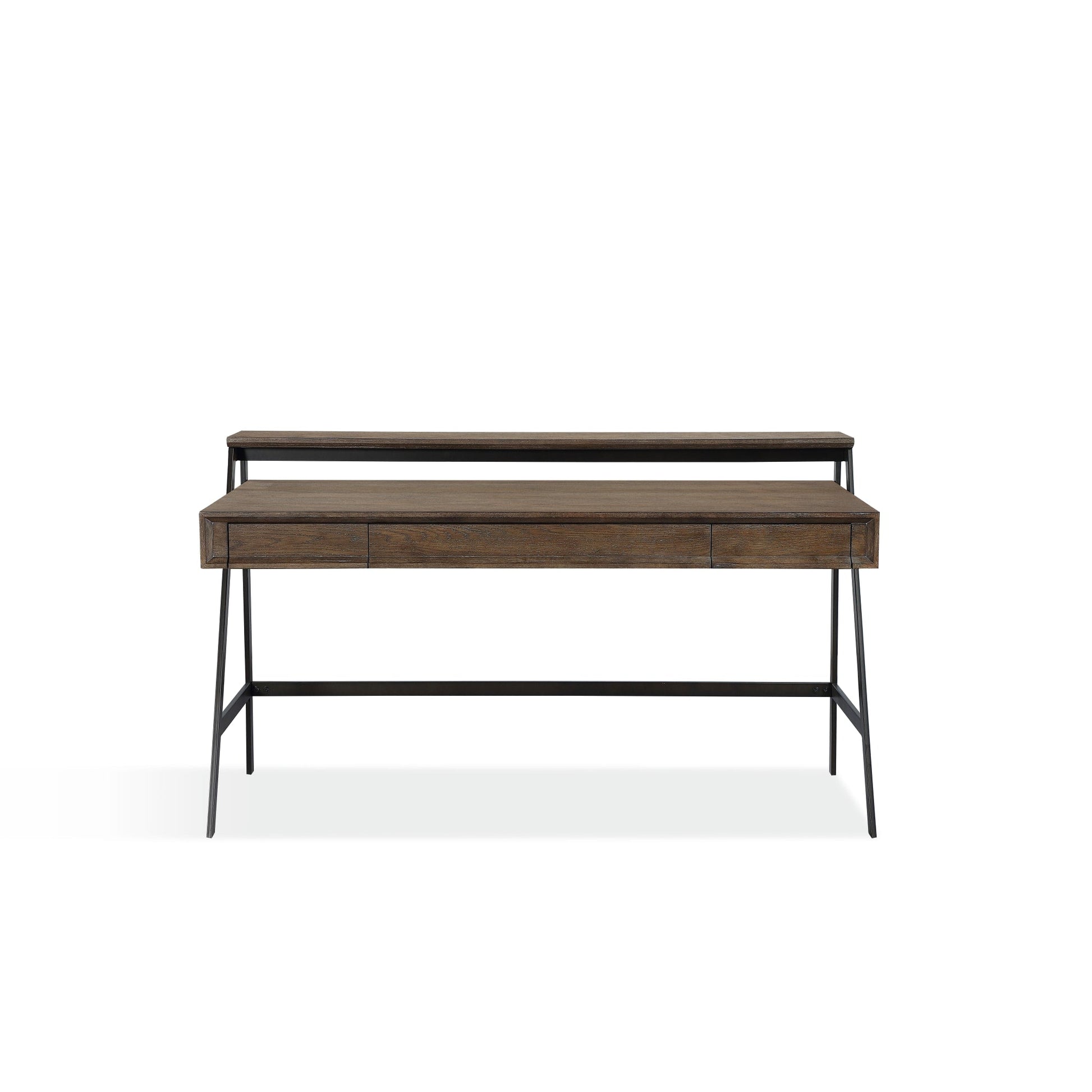 Modus Finch Wood and Metal Secretary Desk in Buckwheat and Antique BronzeImage 3
