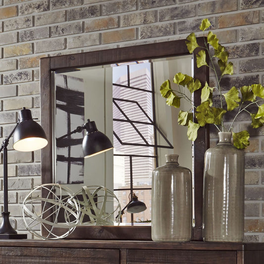 Modus McKinney Solid Wood Beveled Glass Mirror in Espresso PineMain Image