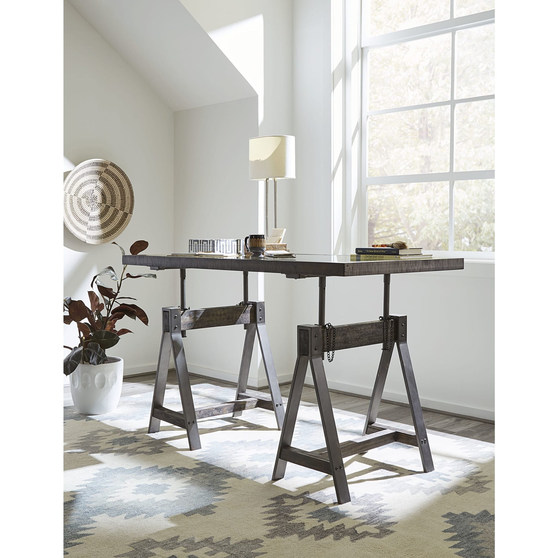 Modus Medici Adjustable Desk in Charcoal BrownImage 1