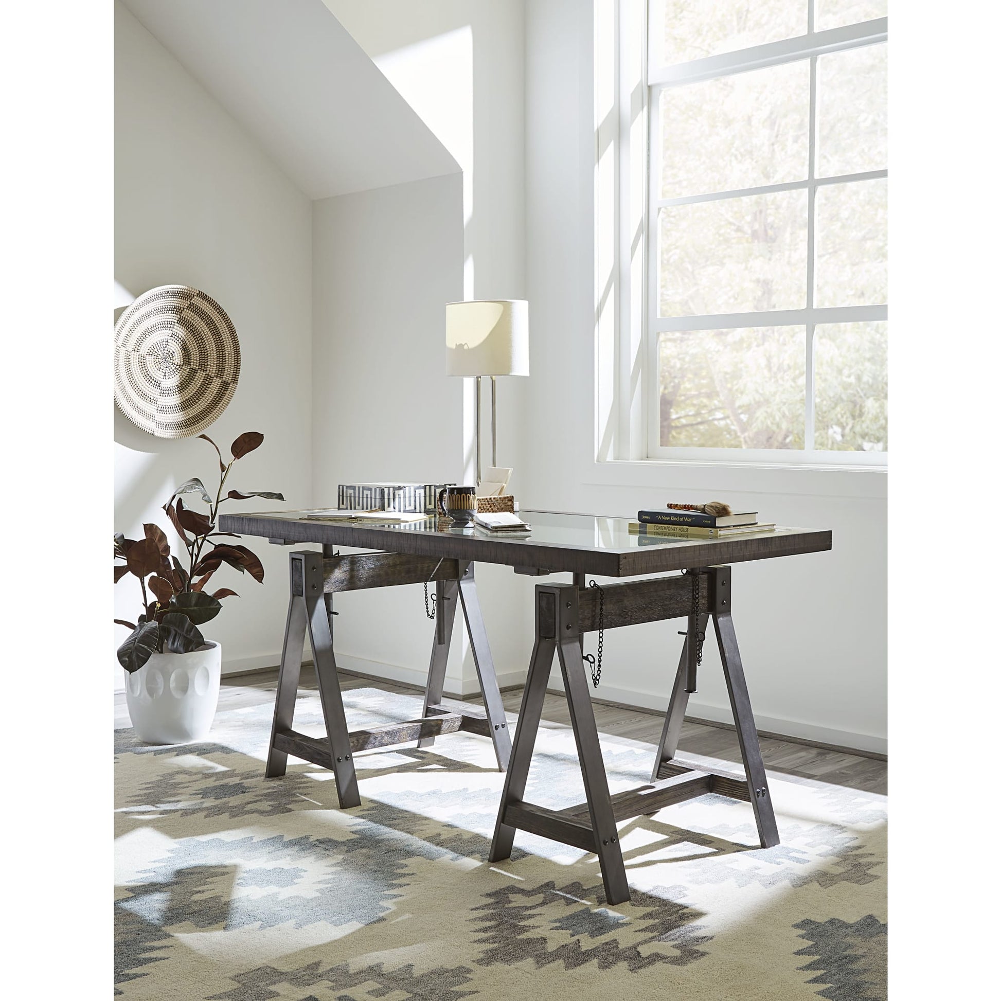 Modus Medici Adjustable Desk in Charcoal BrownMain Image