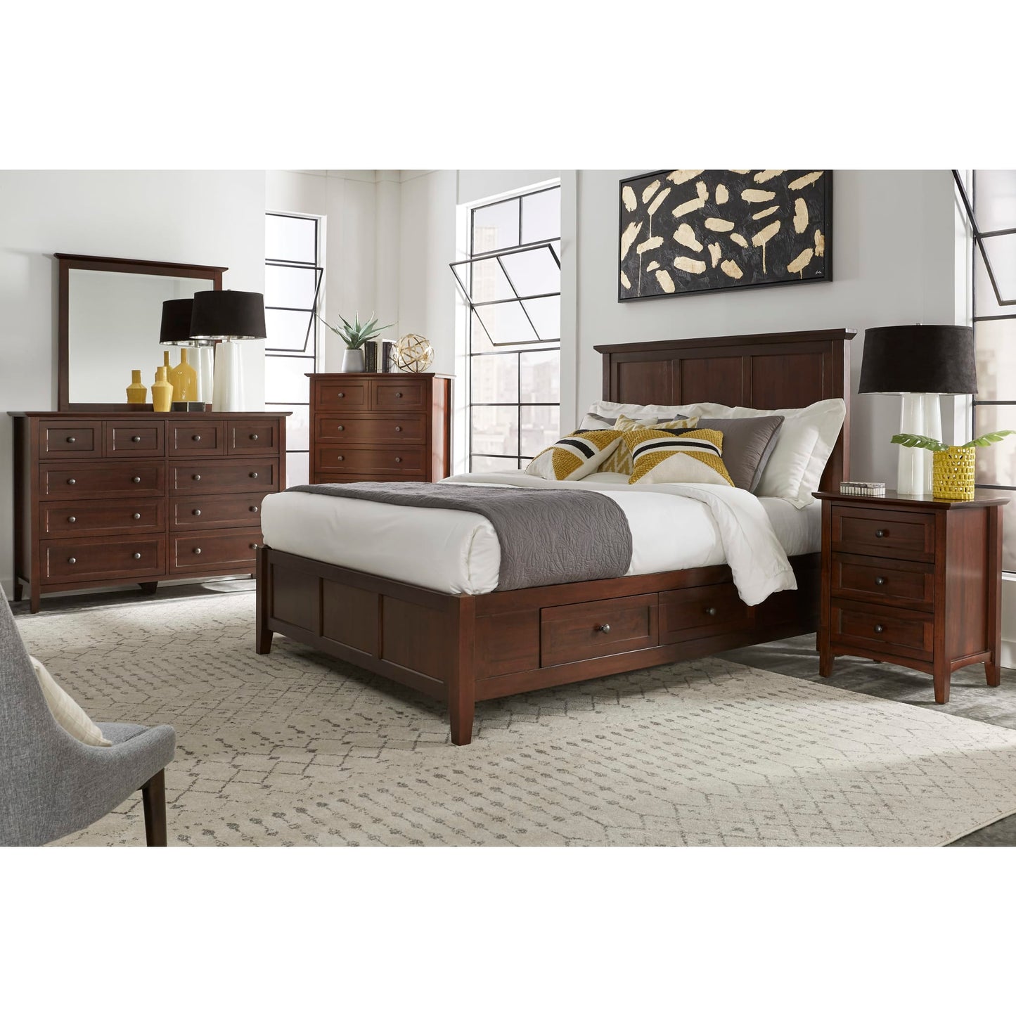 Modus Paragon Four Drawer Wood Storage Bed in TruffleImage 1