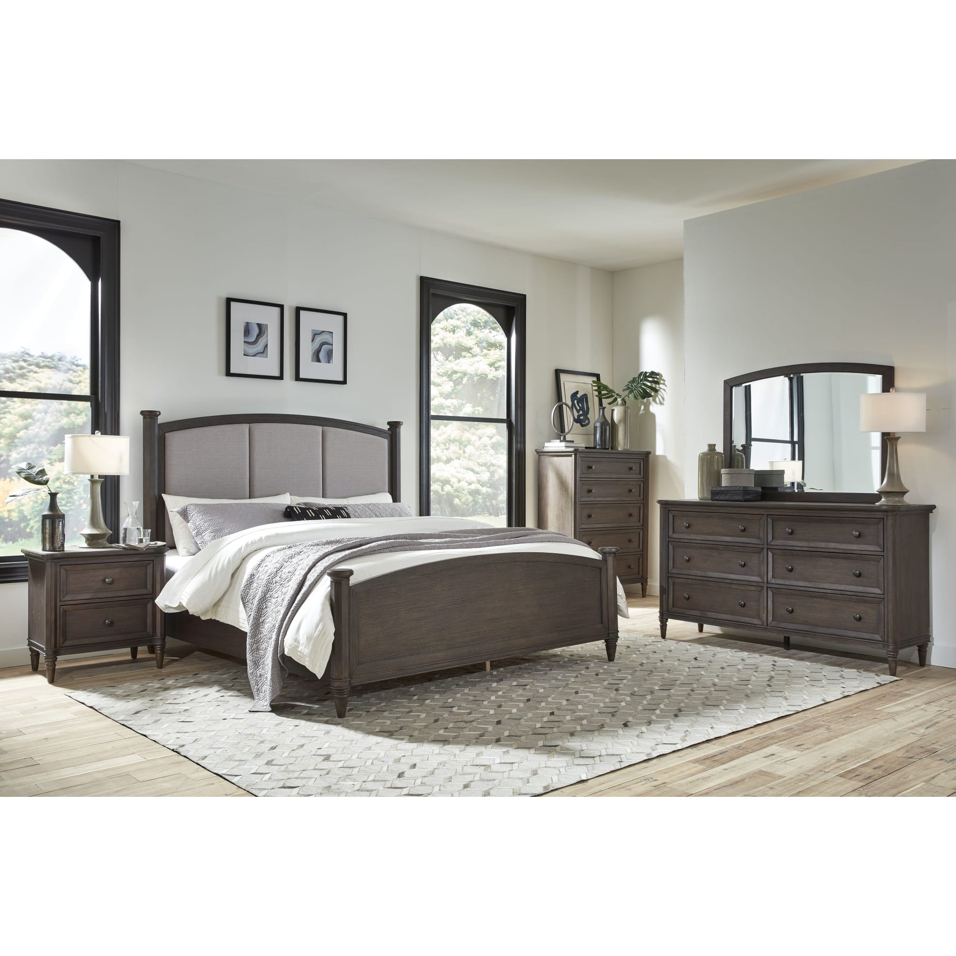 Modus Sophie USB Charging Two Drawer Nightstand in Dark RoastImage 1
