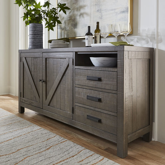 Modus Taryn Three-Drawer Sideboard in Rustic GreyMain Image