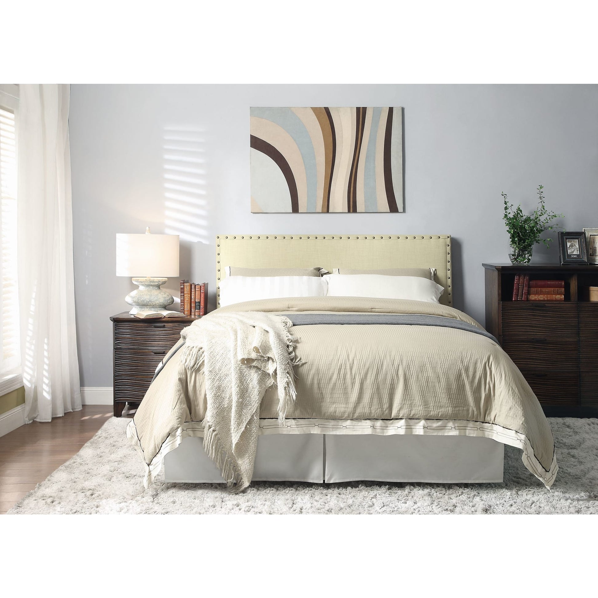 Modus Tavel Nailhead Footboard Storage Bed in TumbleweedImage 1