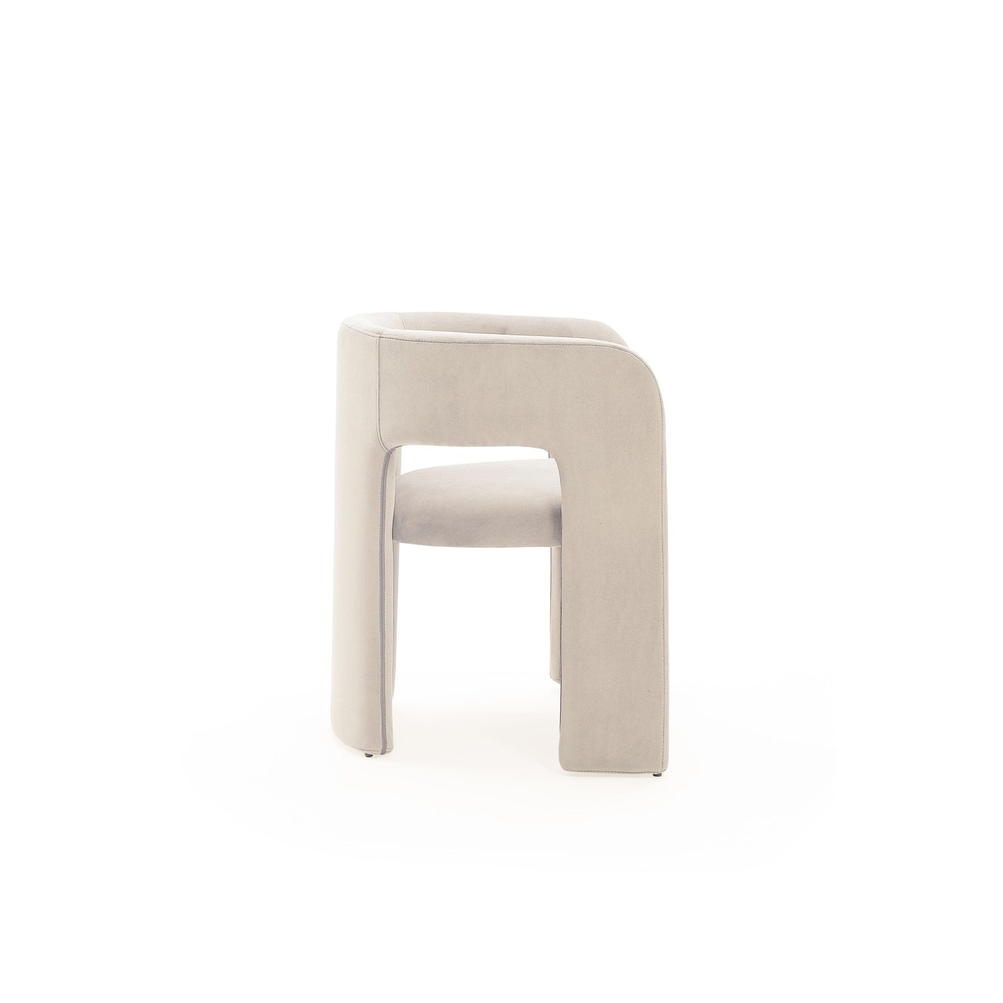 Modus Winston Fully Upholstered Arm Chair in Cream Velvet Image 2
