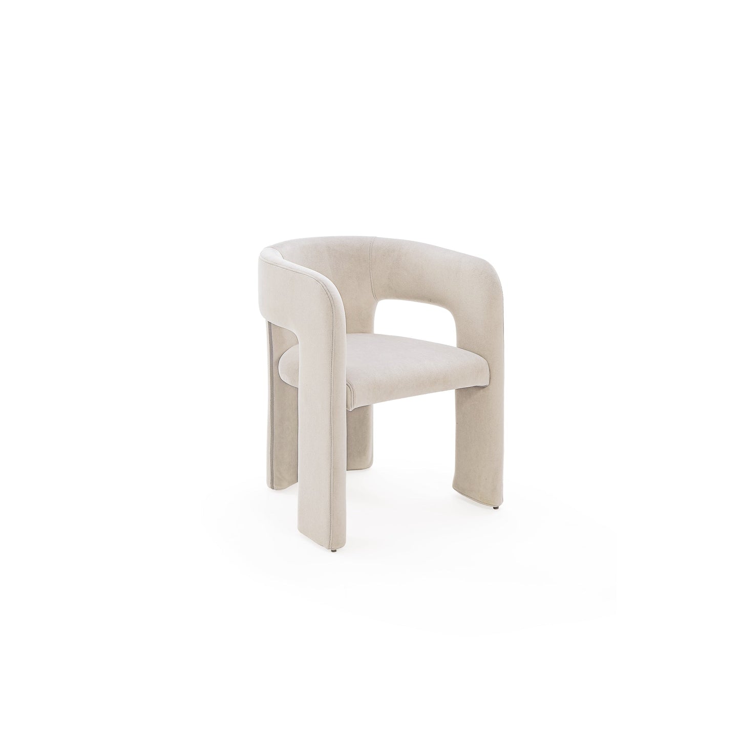 Modus Winston Fully Upholstered Arm Chair in Cream Velvet Main Image