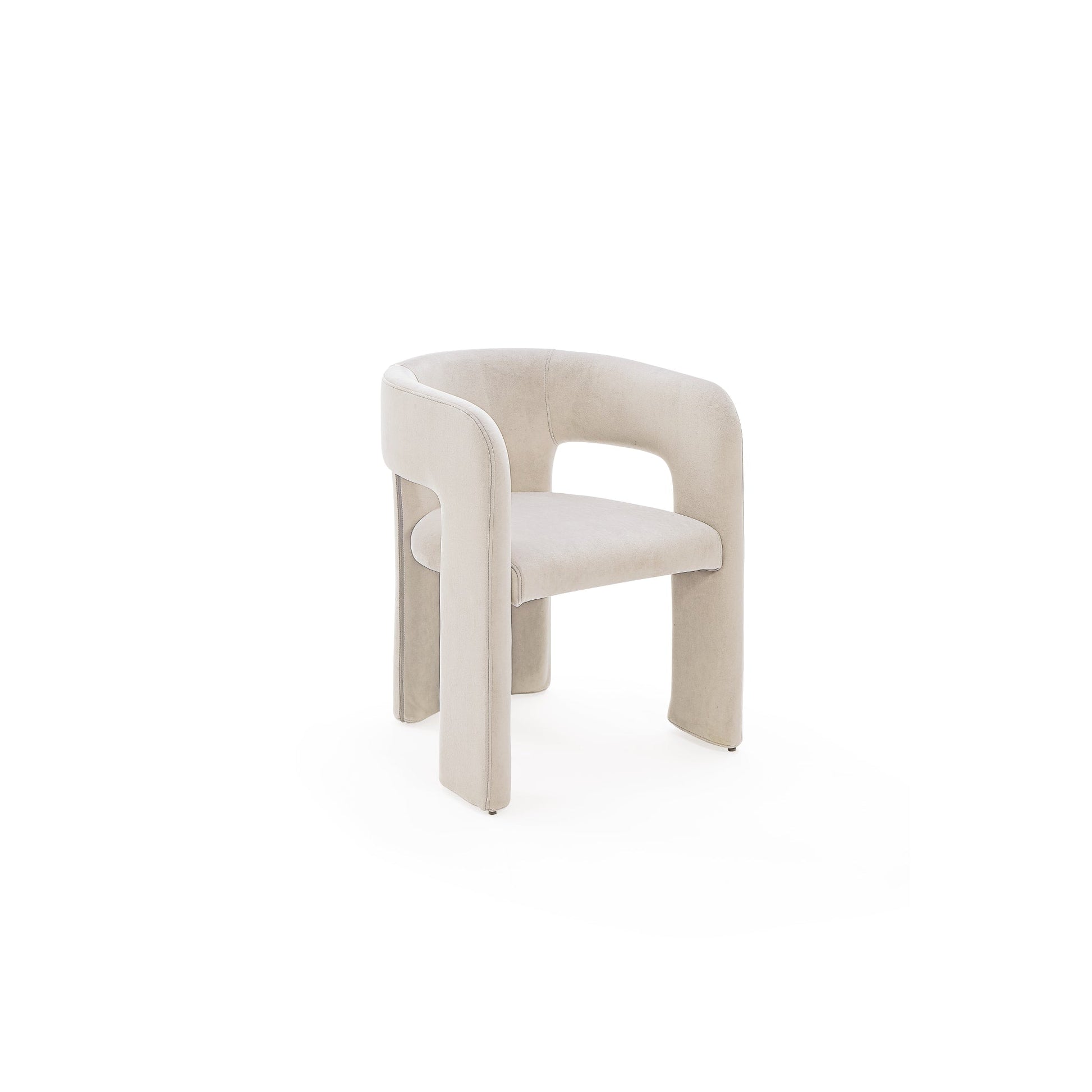 Modus Winston Fully Upholstered Arm Chair in Cream Velvet Main Image