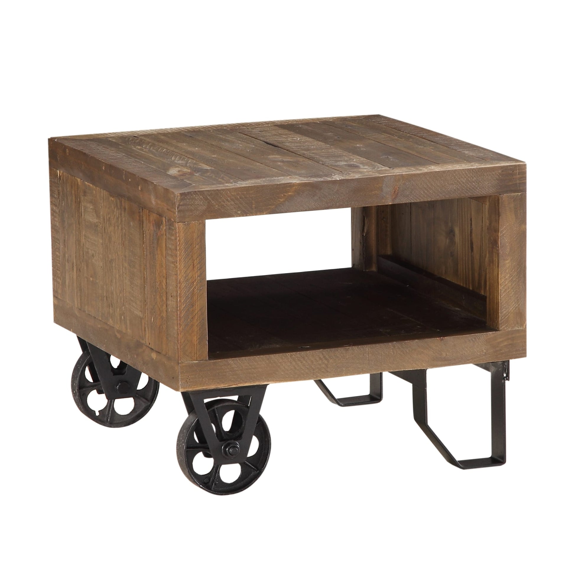 Modus Coalburn Reclaimed Wood Square Side Table in Russett BrownImage 1