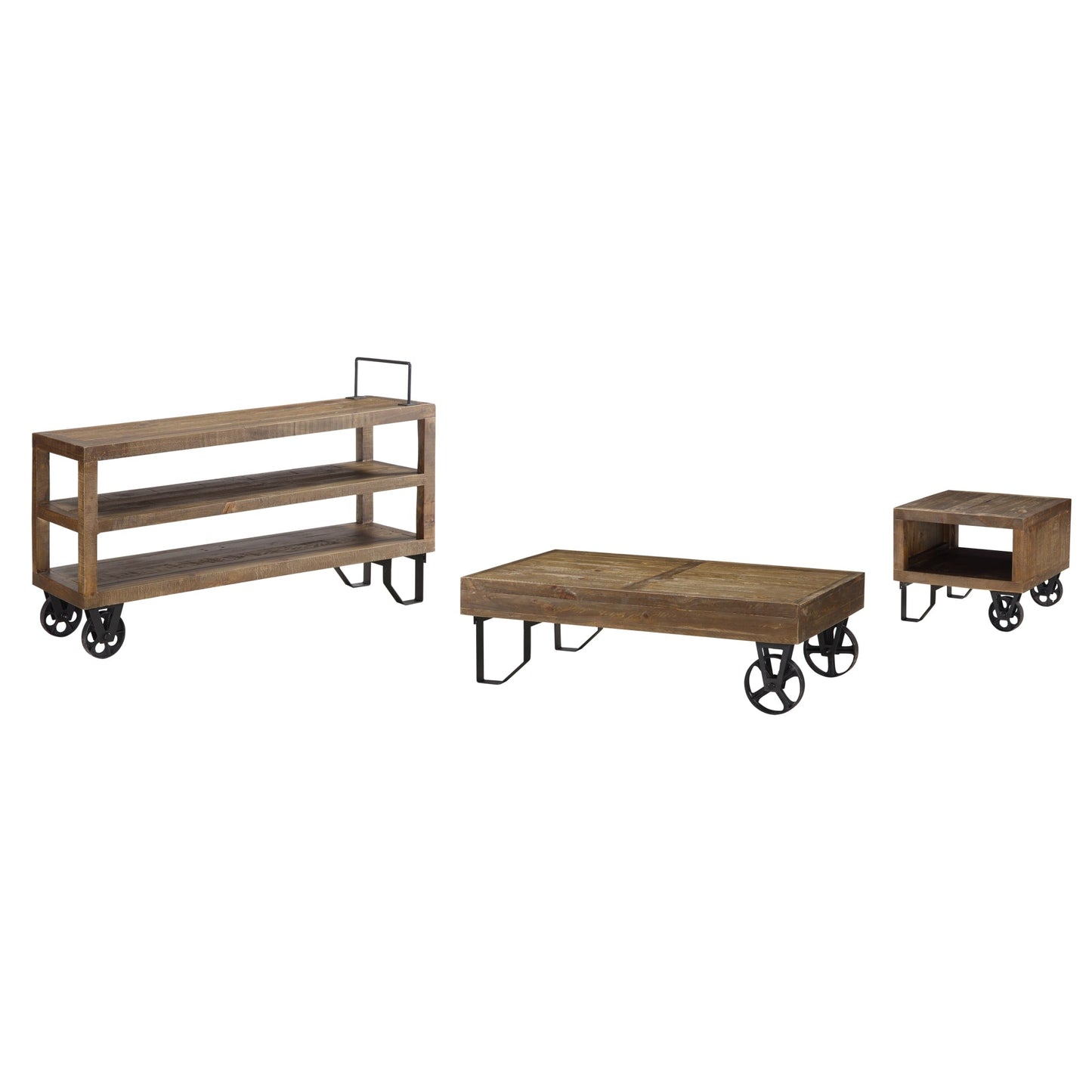 Modus Coalburn Reclaimed Wood Square Side Table in Russett BrownImage 3
