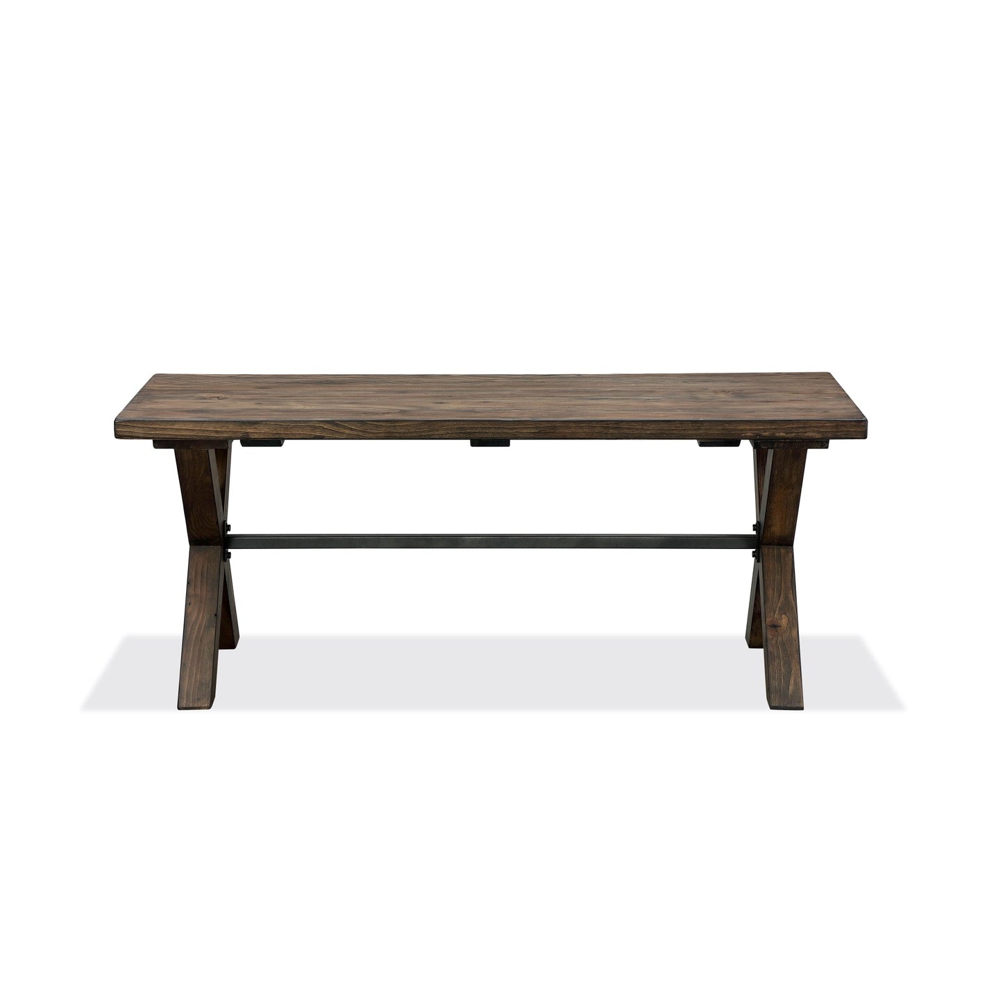 Modus Dubois Reclaimed Wood and Metal Dining Bench in Rodeo Brown and BlackImage 3