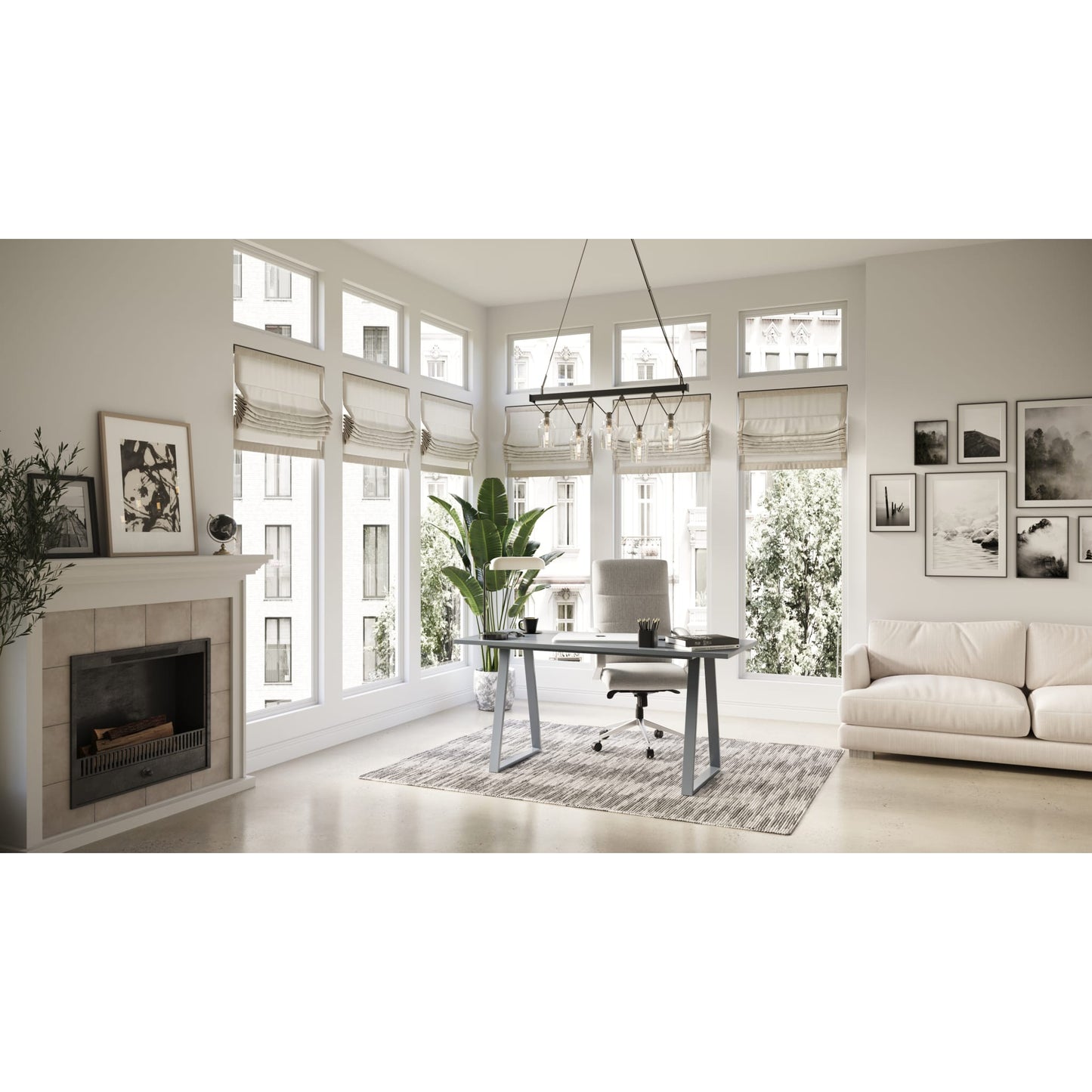 Modus Kauai Writing Desk in Cool Grey LacquerImage 1