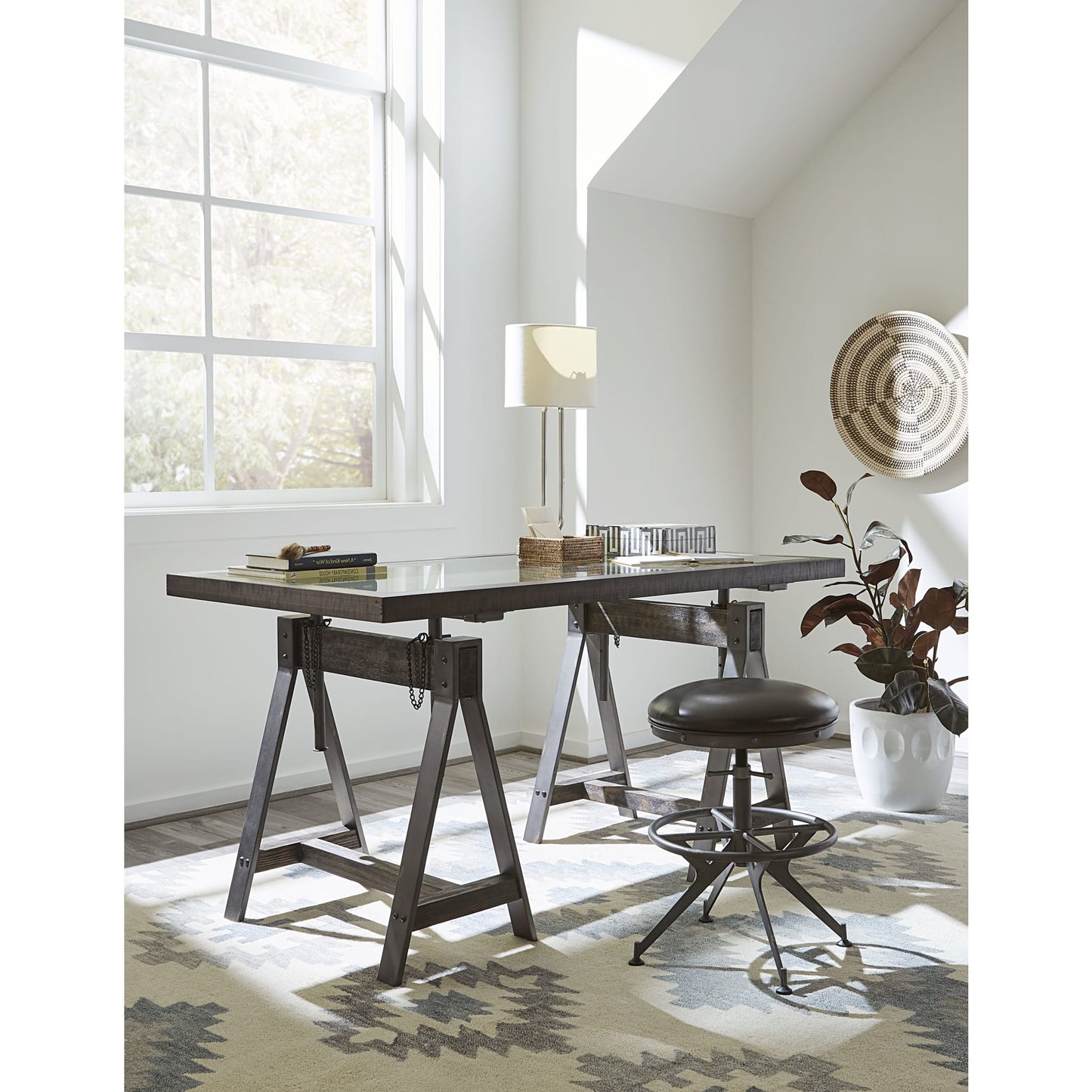 Modus Medici Desk Stool in Charcoal BrownImage 1