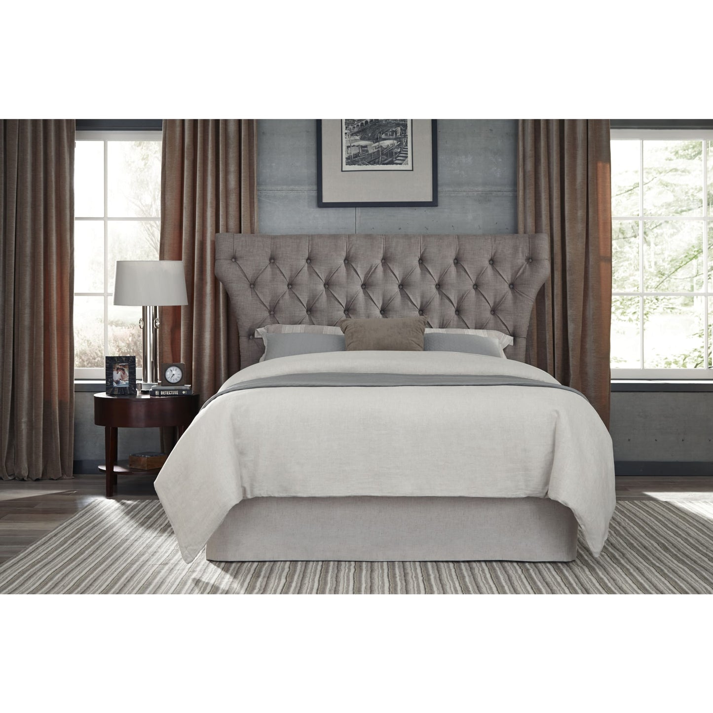 Modus Melina Upholstered Platform Bed in Dolphin LinenImage 1