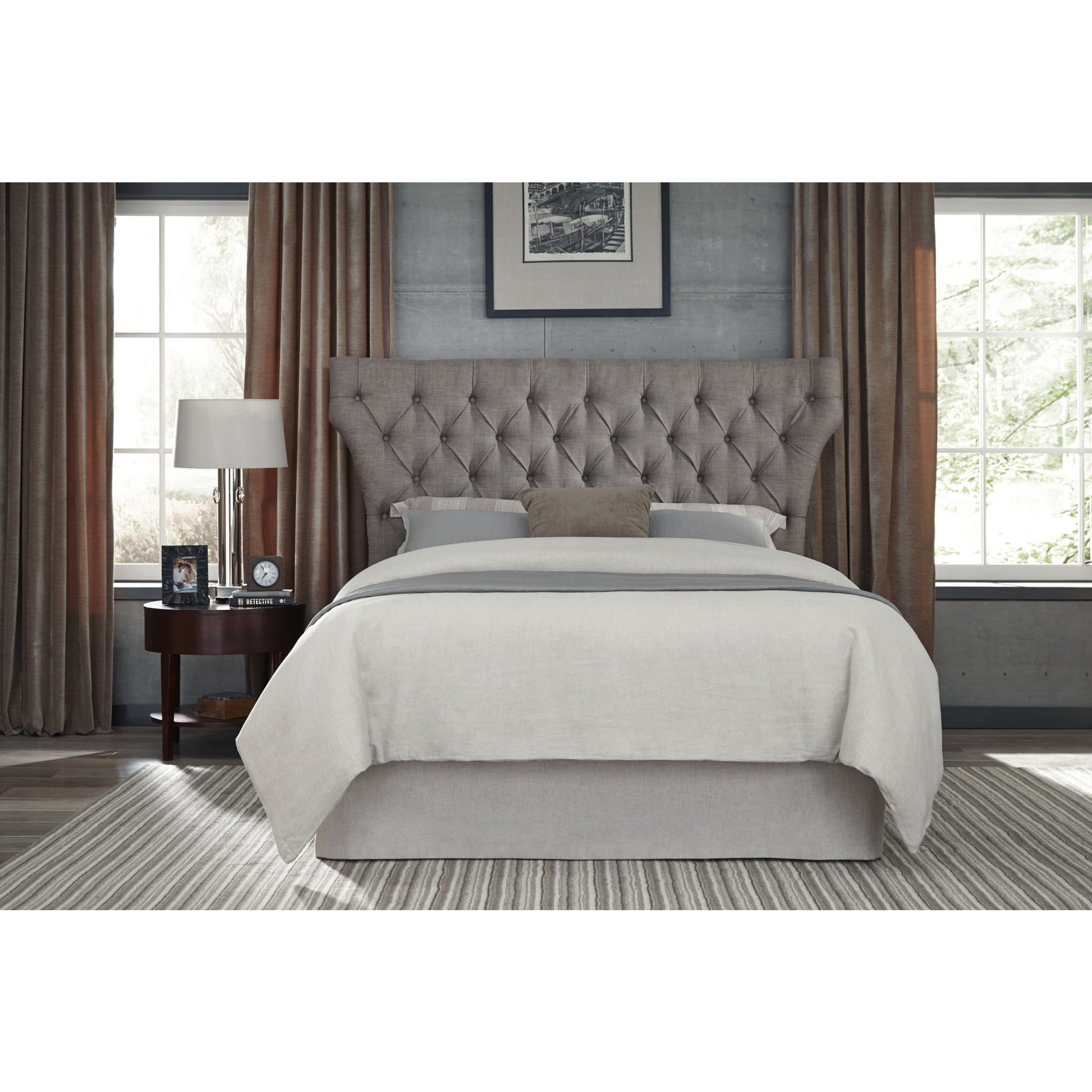 Modus Melina Upholstered Platform Bed in Dolphin LinenImage 1