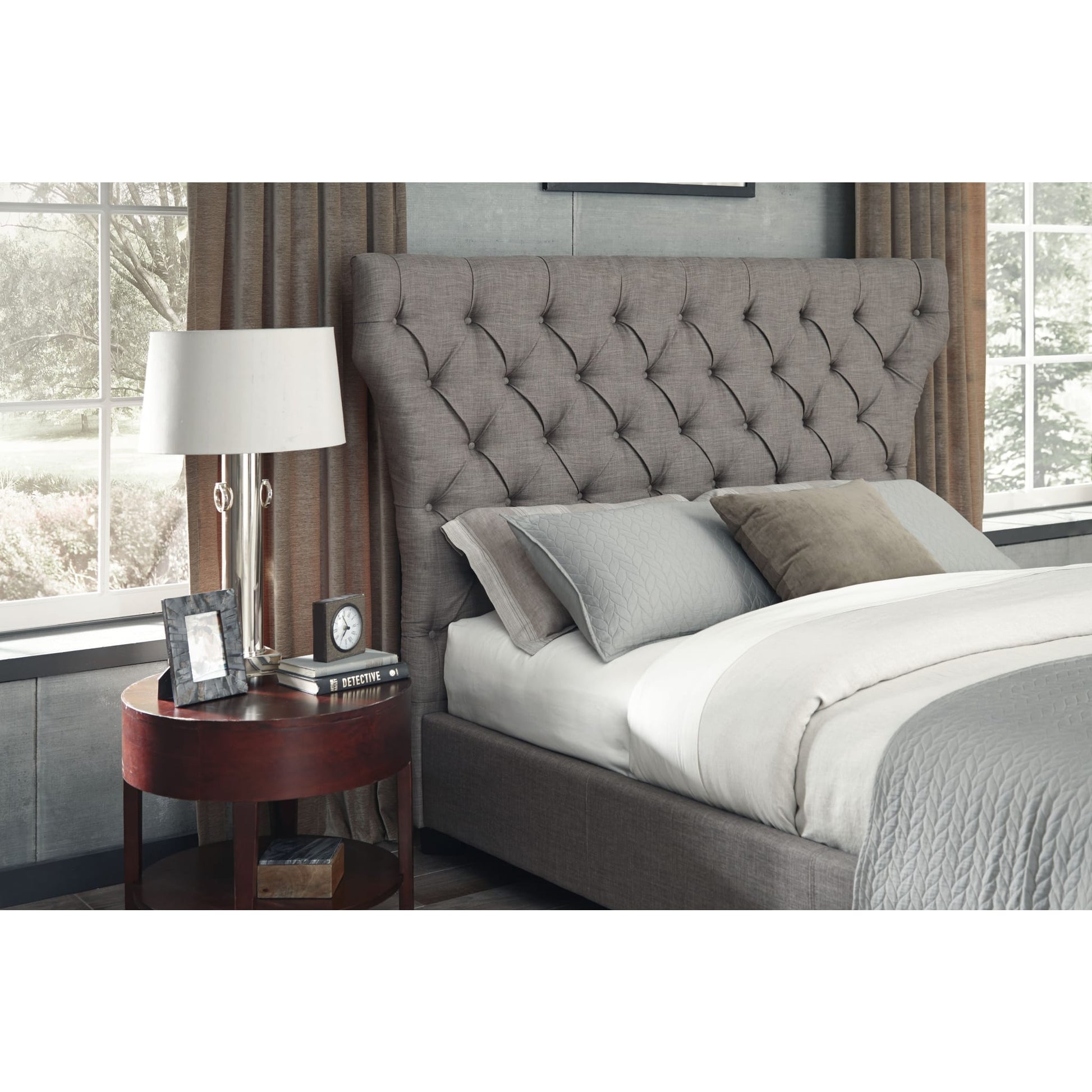 Modus Melina Upholstered Platform Bed in Dolphin LinenImage 2