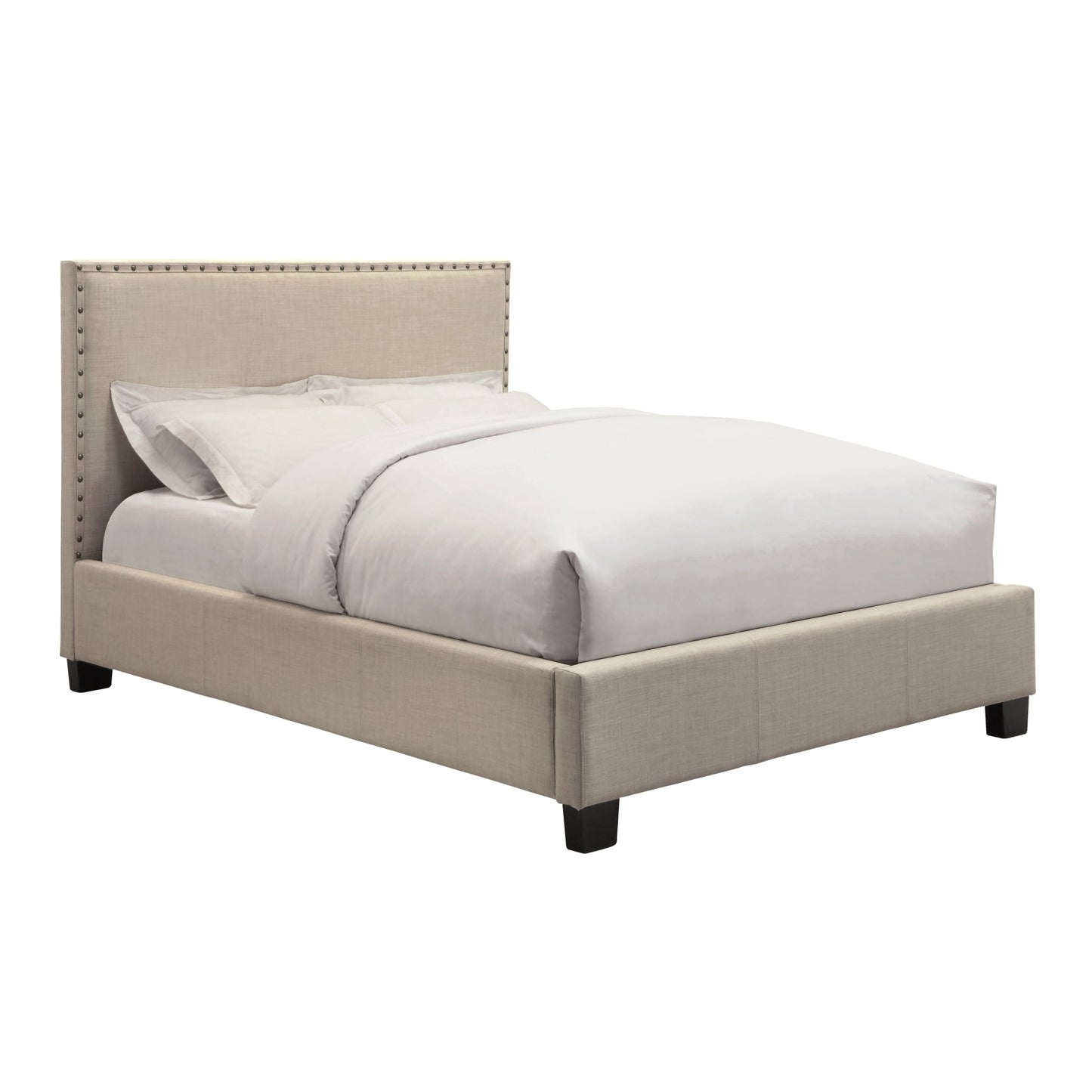 Modus Tavel Nailhead Upholstered Platform Bed in Toast LinenImage 3