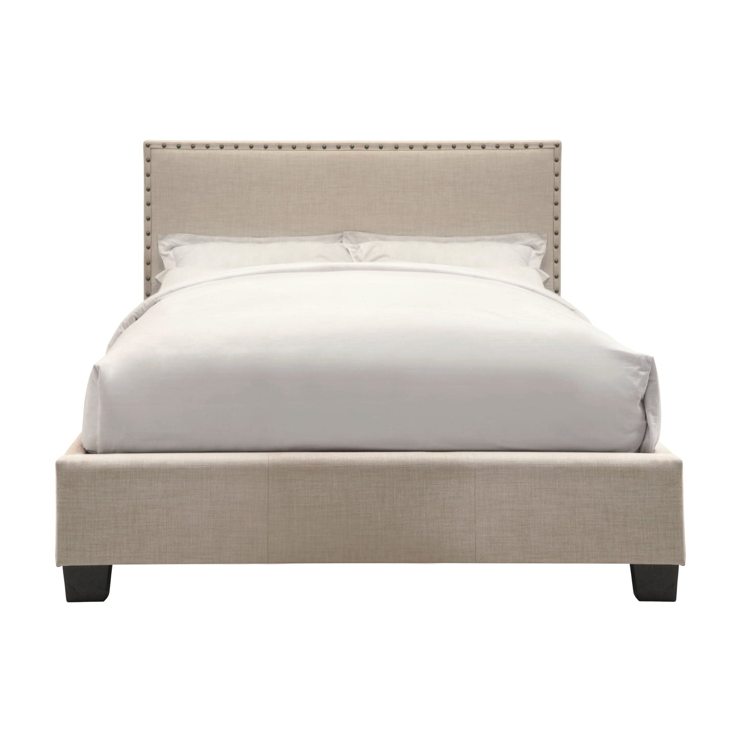 Modus Tavel Nailhead Upholstered Platform Bed in Toast LinenImage 4