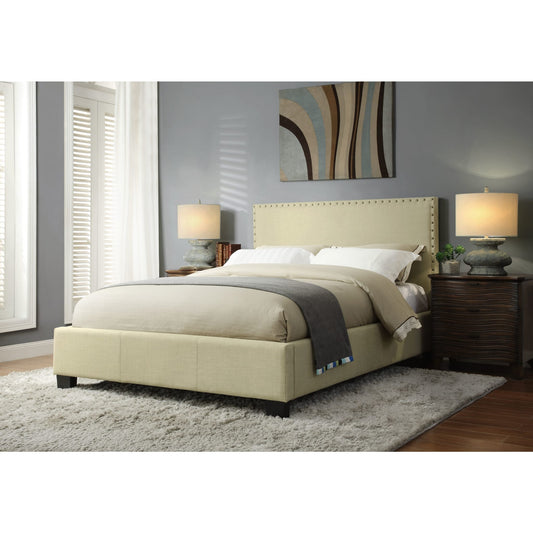 Modus Tavel Nailhead Upholstered Platform Bed in TumbleweedMain Image