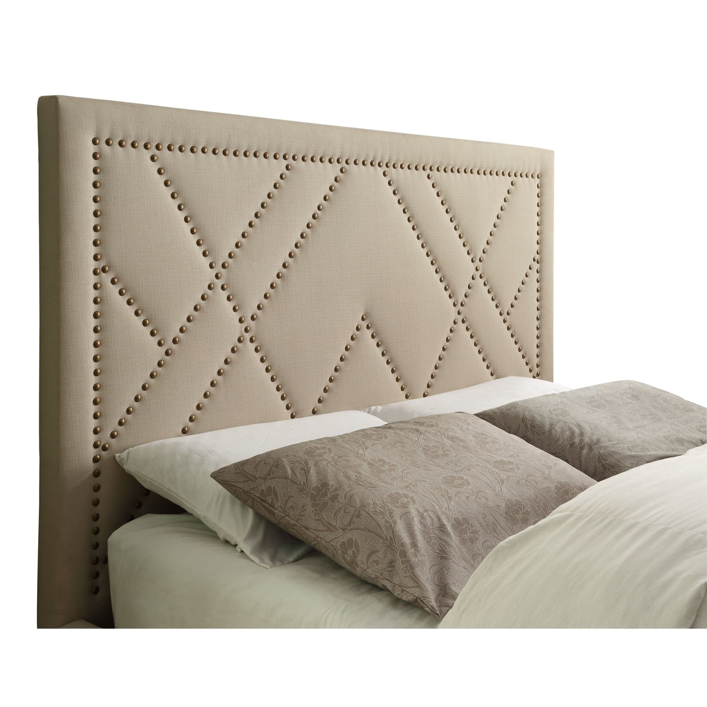Modus Vienne Nailhead Patterned Upholstered Headboard in PowderImage 3