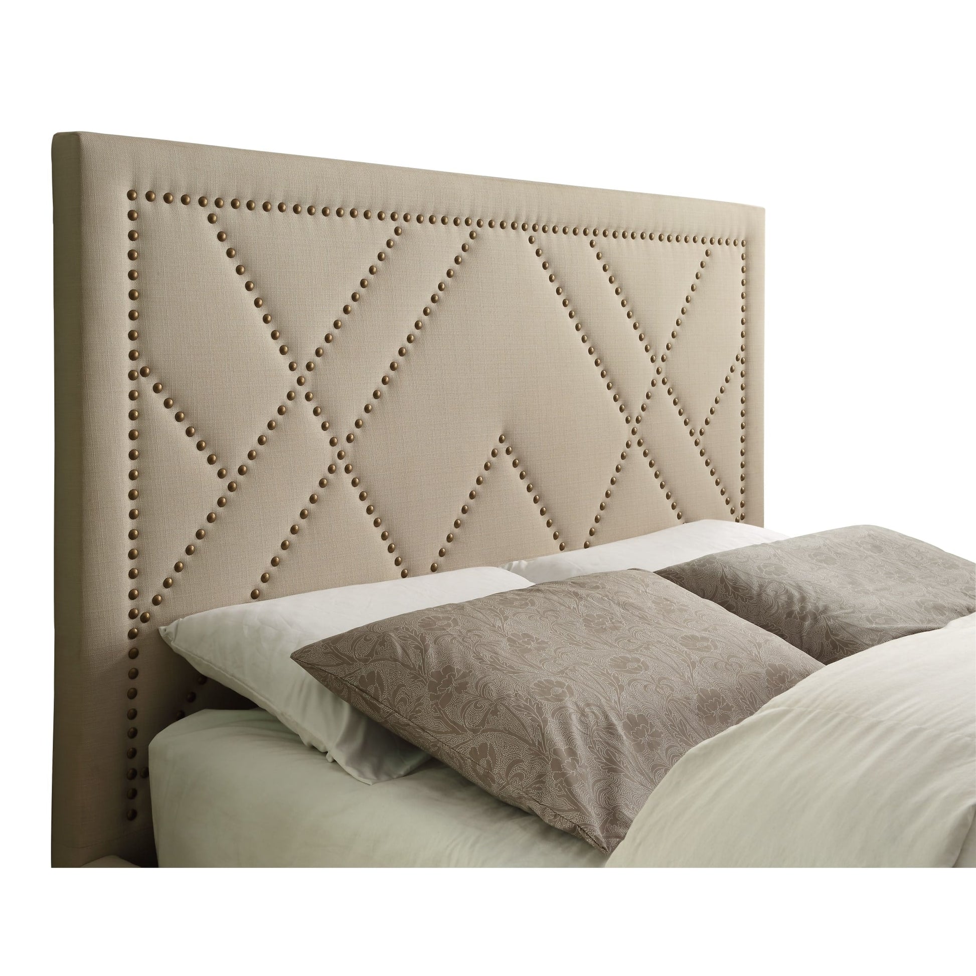 Modus Vienne Nailhead Patterned Upholstered Headboard in PowderImage 3