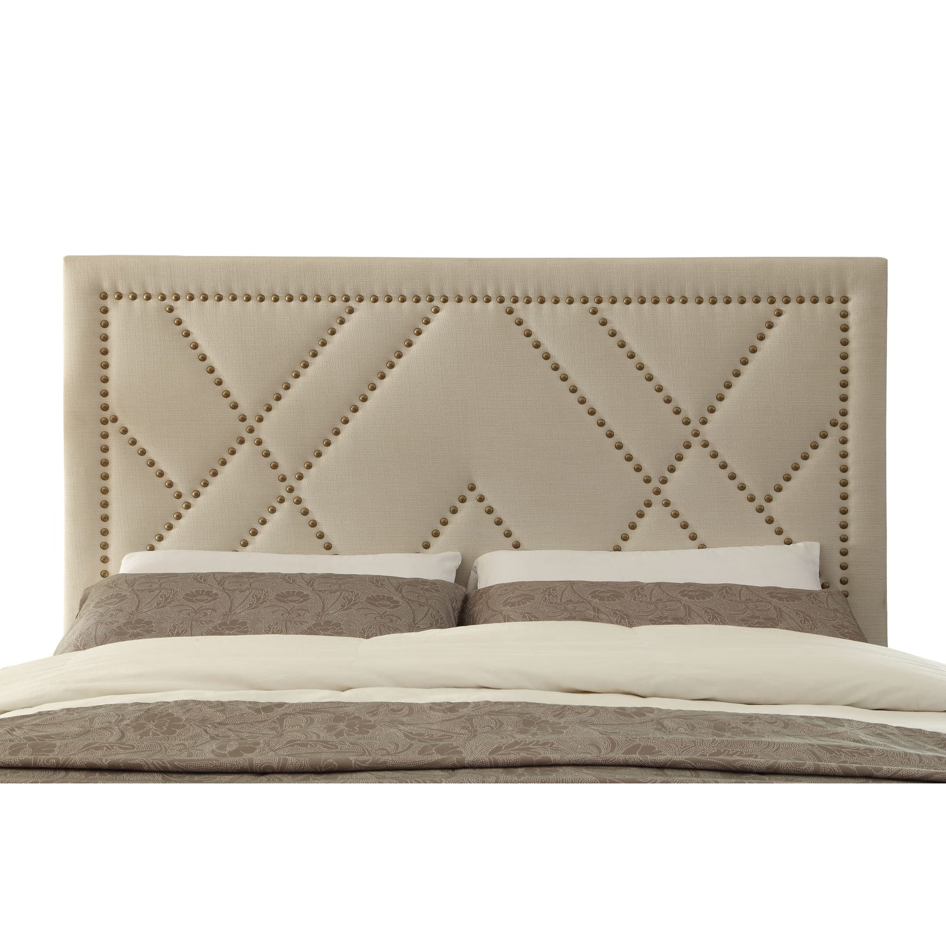 Modus Vienne Nailhead Patterned Upholstered Headboard in PowderImage 5