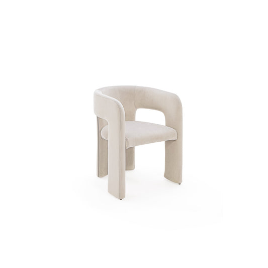 Modus Winston Fully Upholstered Arm Chair in Cream Velvet Main Image